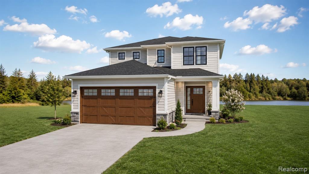 Stunning New Construction Waterfront Home in White Lake (To Be Built)Experience lake living in this brand-new 4-bedroom, 3-bath home, perfectly situated on a beautiful waterfront lot in White Lake, Oakland County. With main lake frontage, the property offers scenic views and direct access to all-sports Cooley Lake?ideal for boating, paddle boarding, and year-round enjoyment.Inside, the open and functional layout is filled with natural light, with large windows framing water views from multiple rooms throughout the home. The main living area blends comfort and style, creating an easy space for both everyday living and entertaining. Practical features include a spacious walk-in pantry, a mudroom with built-ins off the attached garage, and convenient second-floor laundry.Step outside onto your 183-square-foot covered back deck, where you can relax, entertain, and soak in the peaceful waterfront setting in any season.This is a rare opportunity to own a brand-new waterfront home with unbeatable value in a highly desirable Oakland County location. Don?t miss your chance to enjoy the perfect blend of modern living and natural beauty.