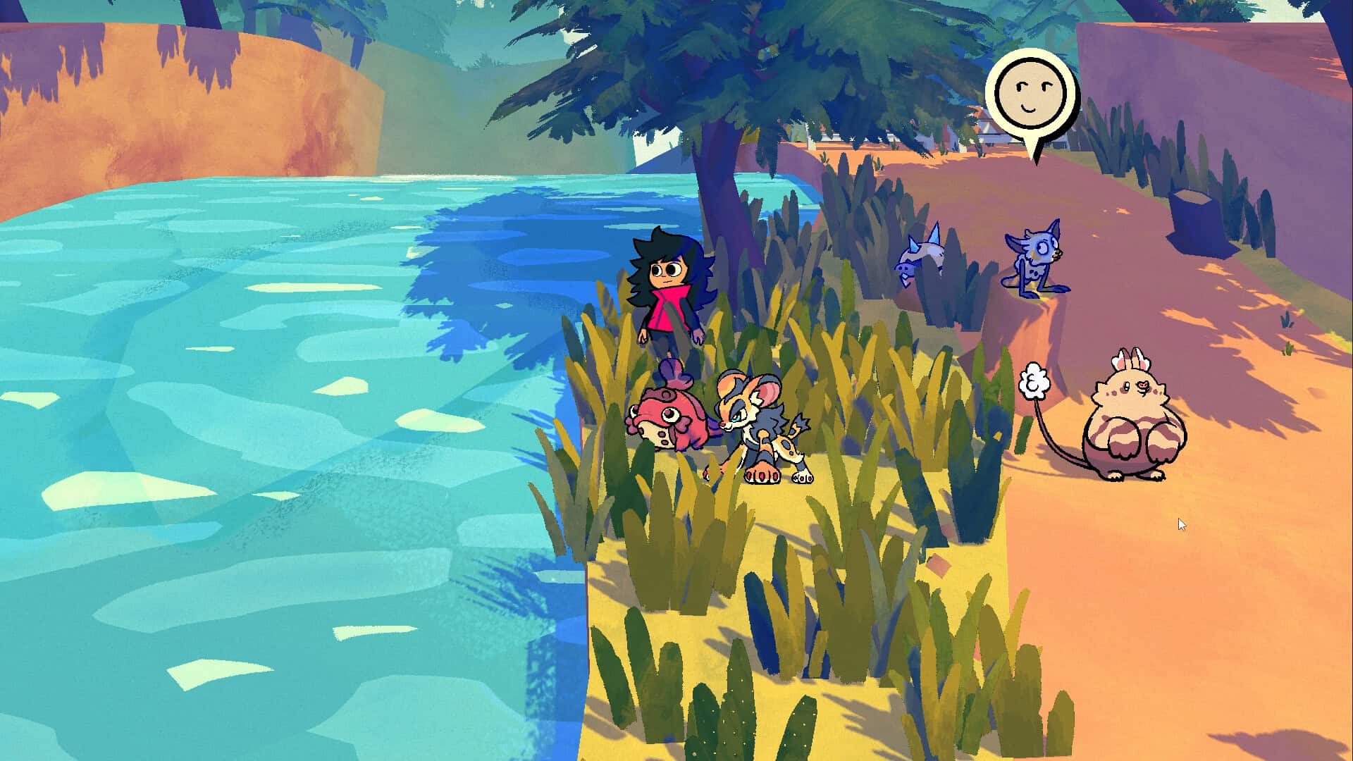Beastieball screenshot featuring a collection of creatures around the player character.