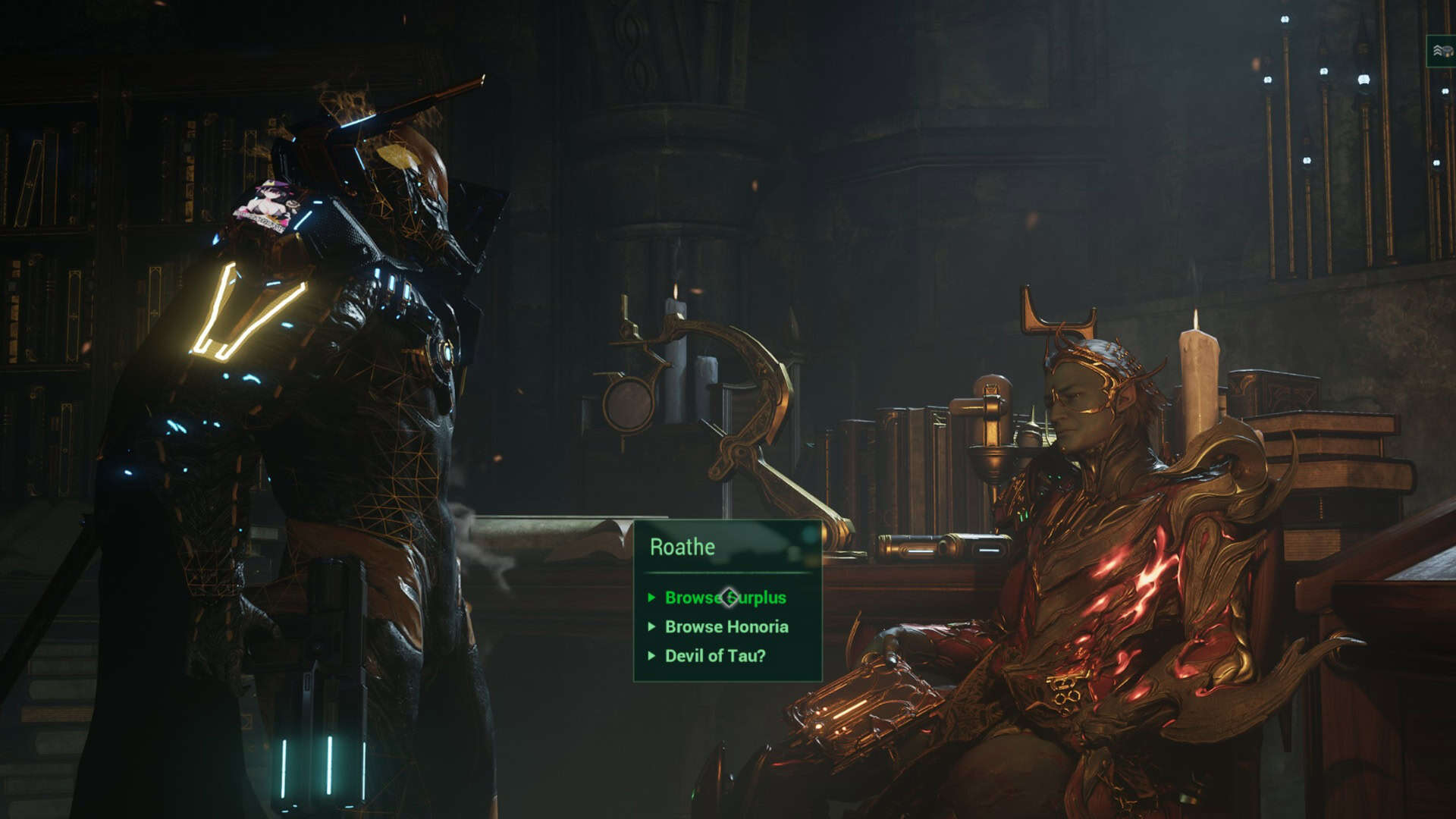 Screenshot of Warframe Descendia mode, Roathe