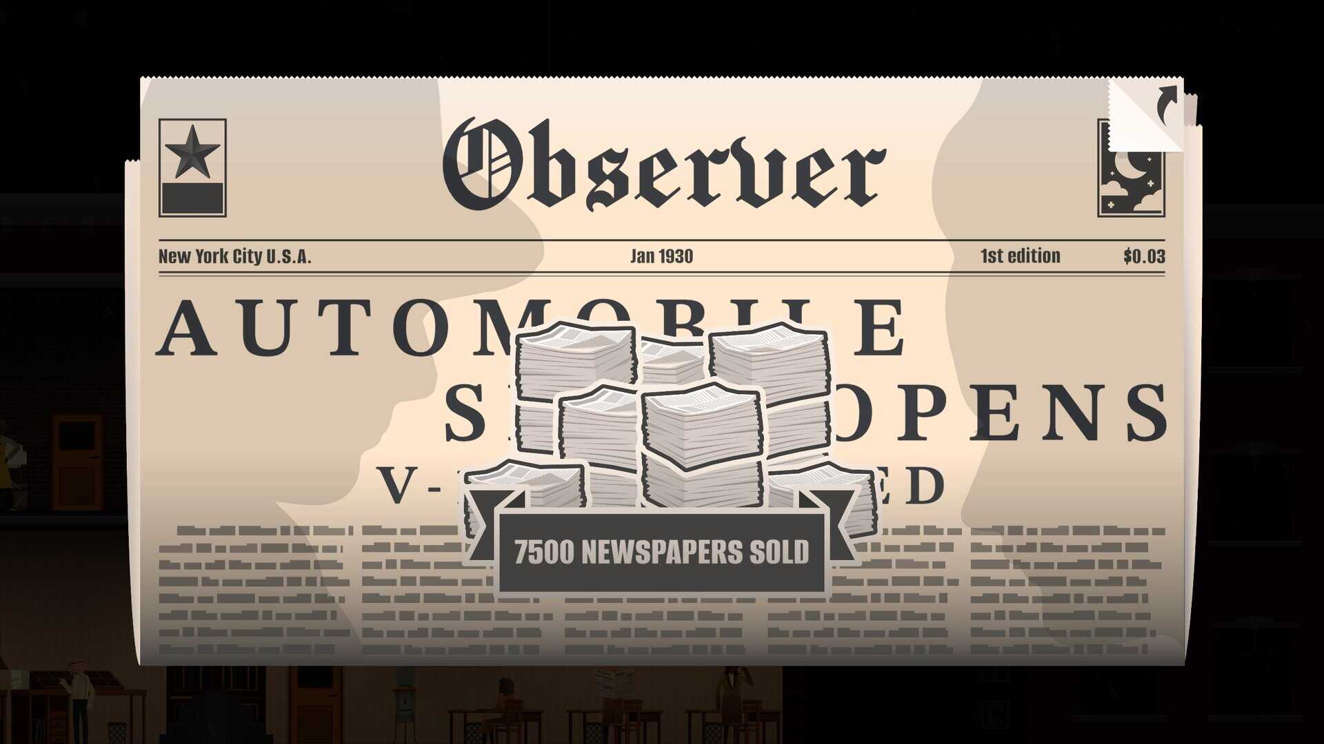 A screenshot of the sales summary in News Tower.