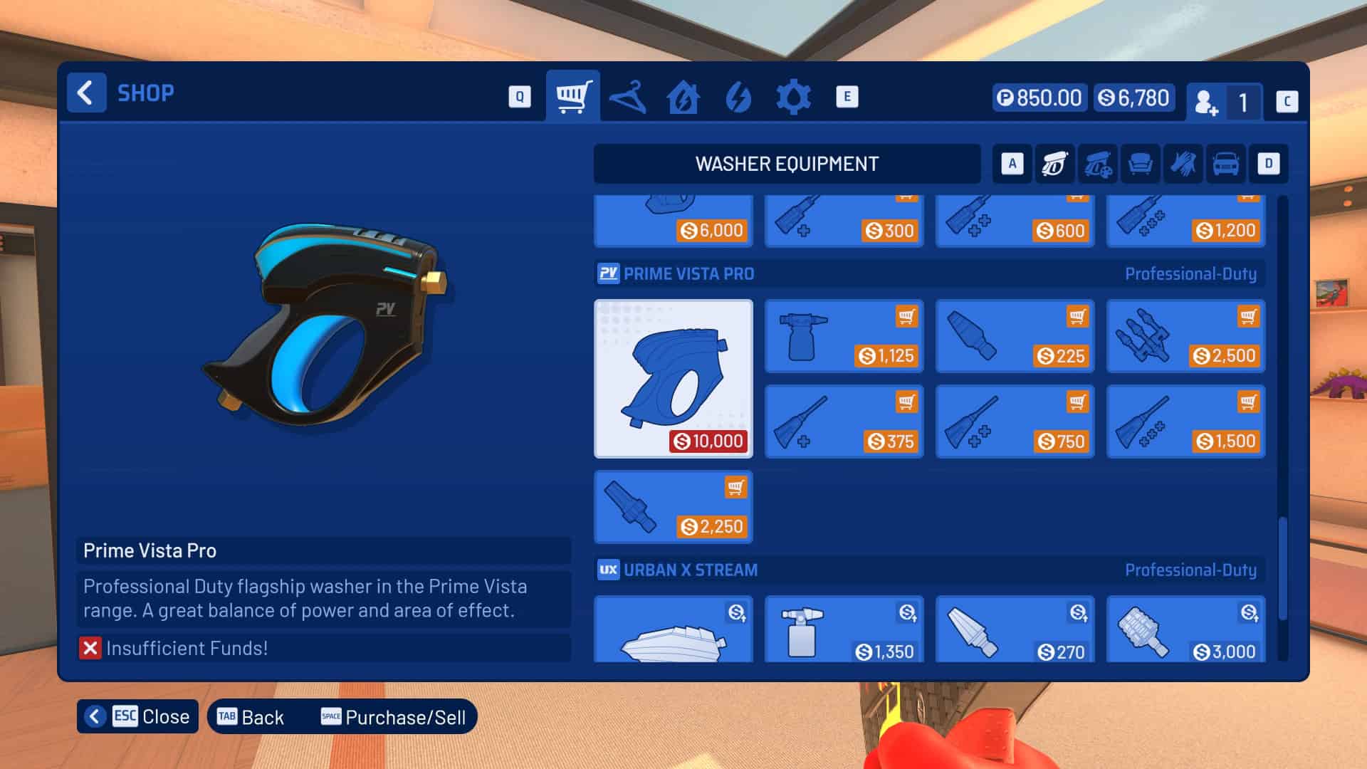 An in game menu showing an available but expensive upgrade