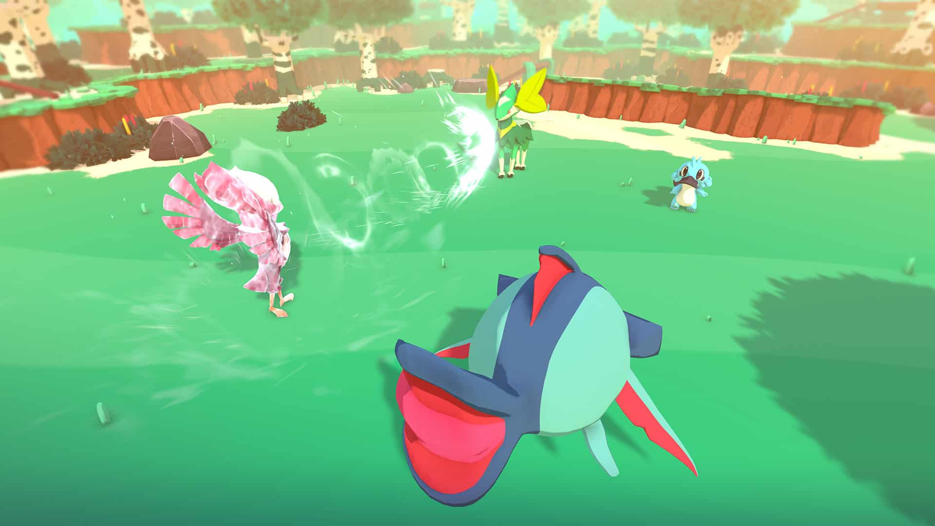 A screenshot of TemTem showing creatures battling.
