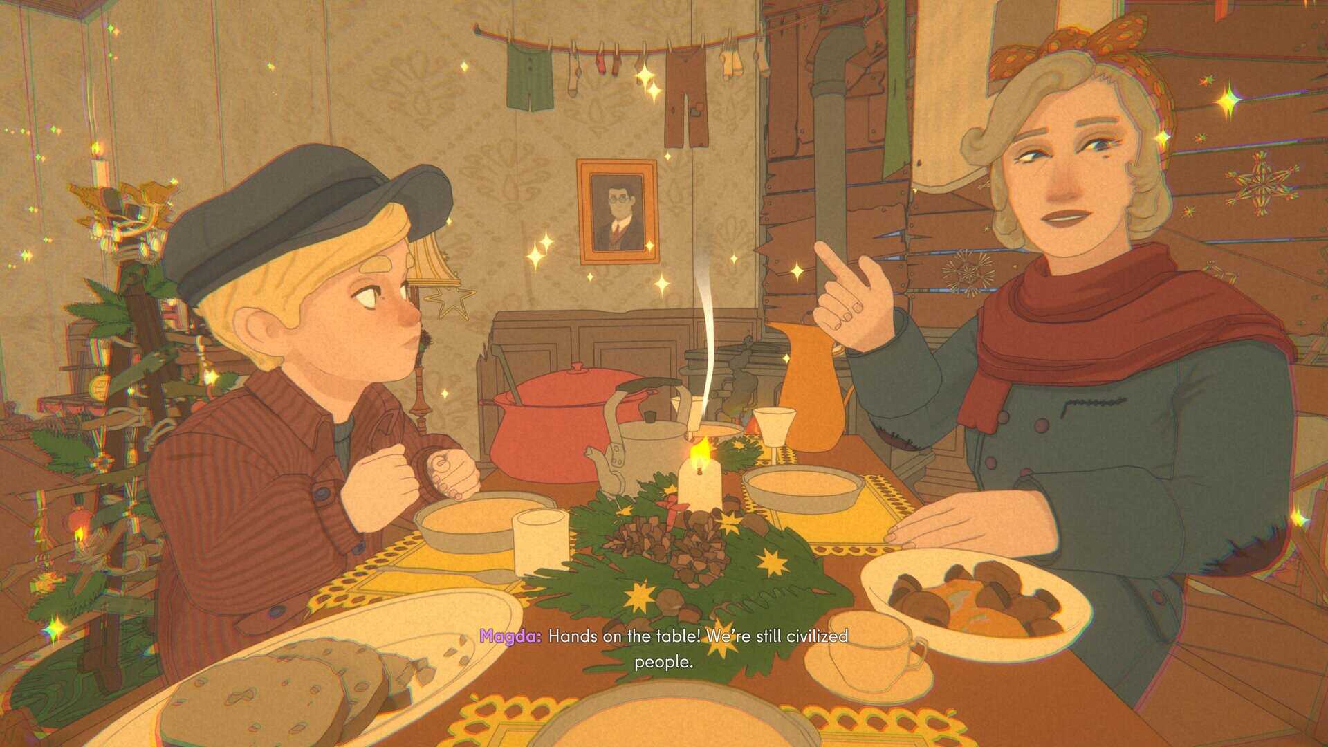 A screenshot of Mathilda's family in The Berlin Apartment.