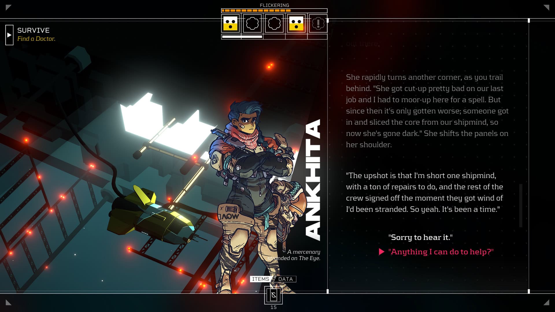A character named Ankhita talks to the player.