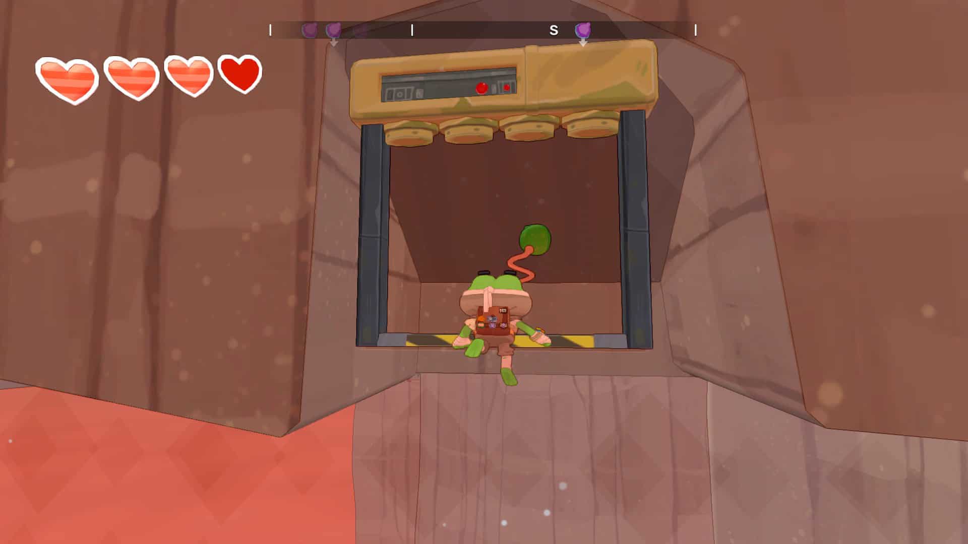 Hop grappling onto a goo ball