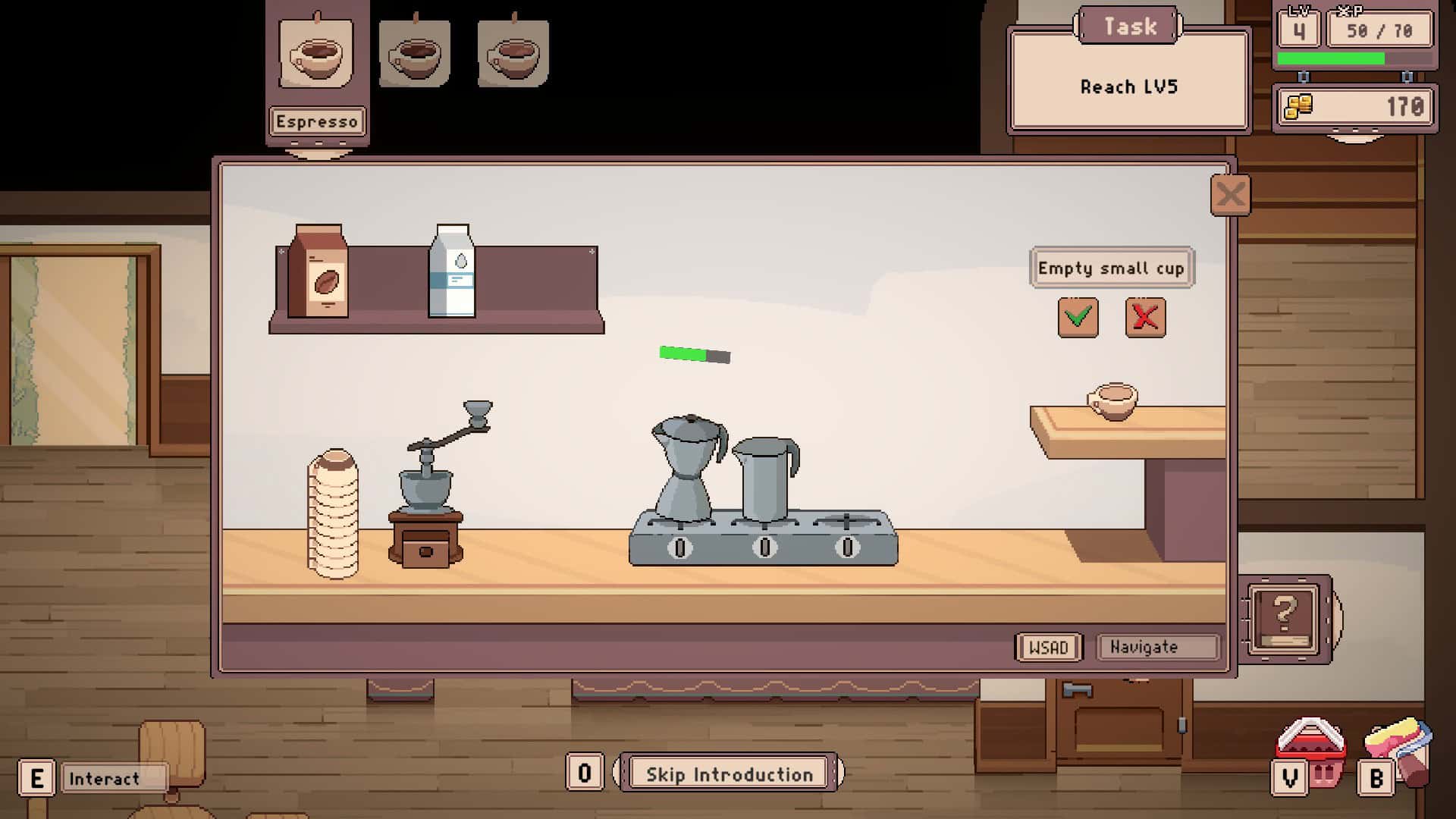 Coffee making station in Tailside.