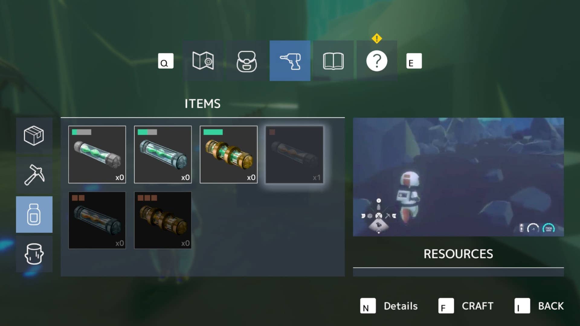 Nova Antarctica inventory menu
