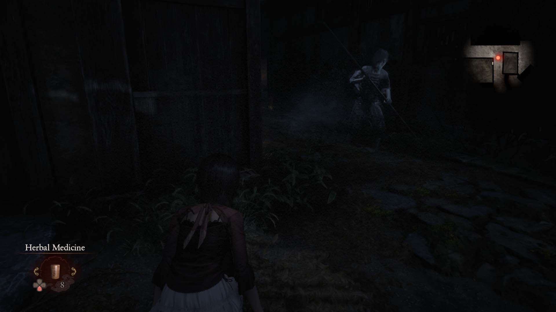 Hiding from a spirit in Fatal Frame II Crimson Butterfly Remake