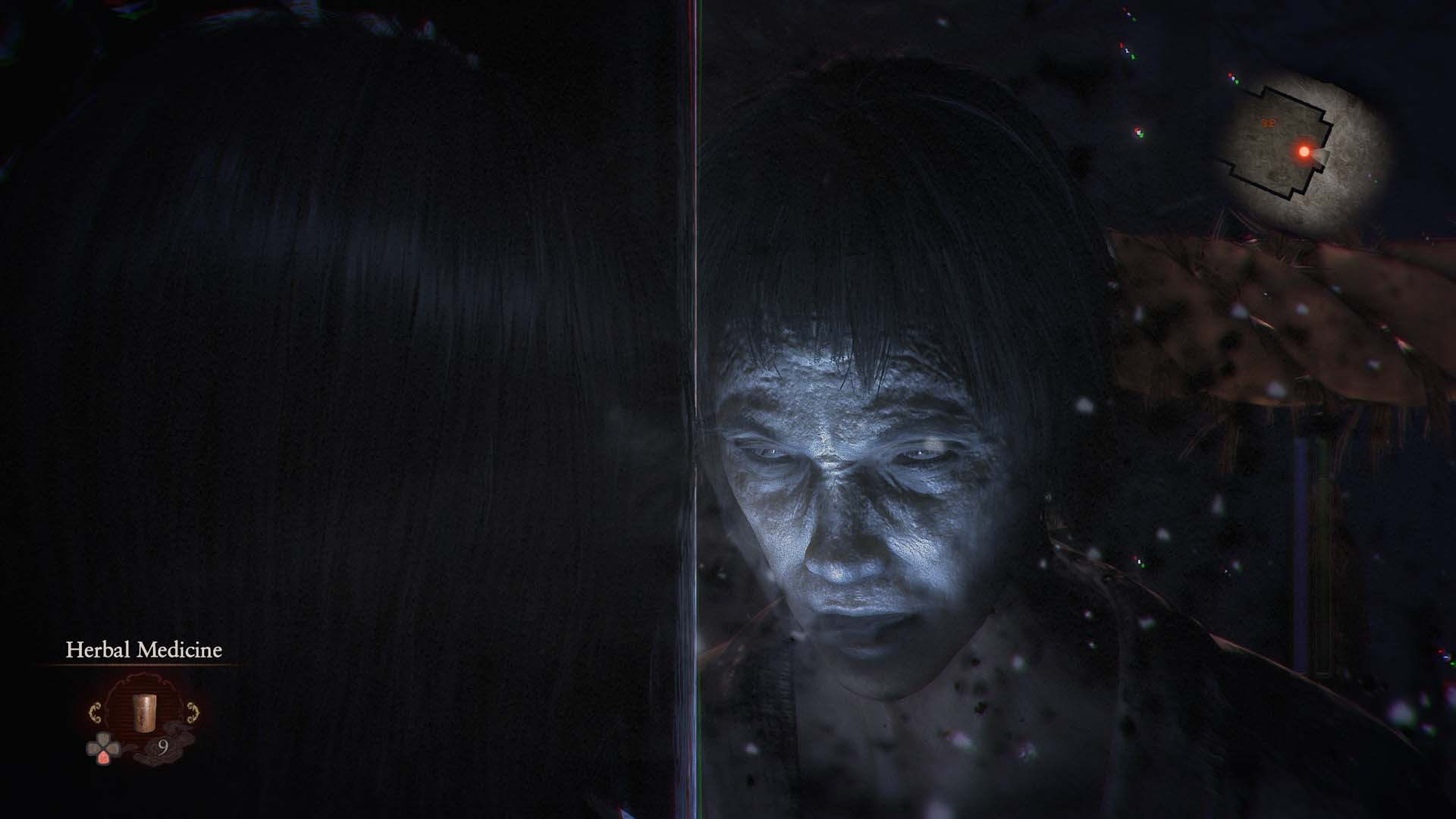 A spirit hiding behind a door in Fatal Frame II Crimson Butterfly Remake