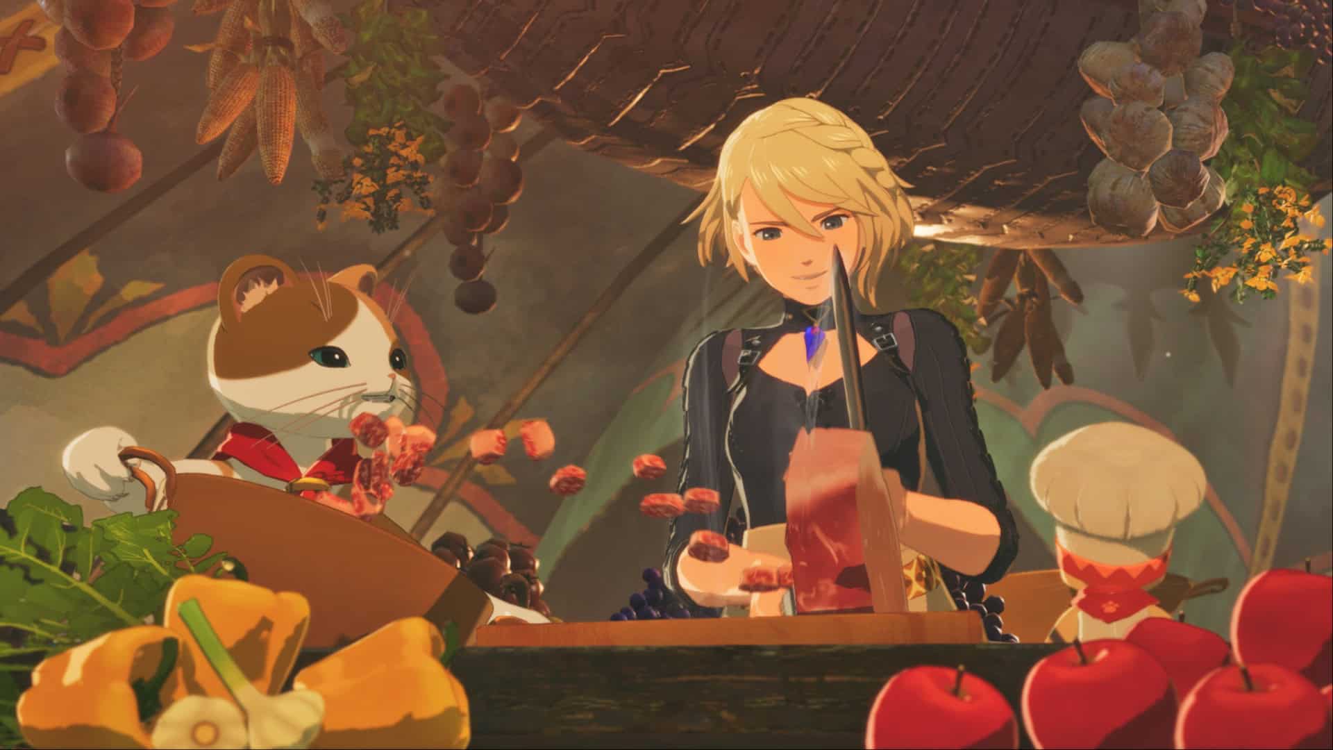 Monster Hunter Stories 3: Twisted Reflection cooking cutscene.