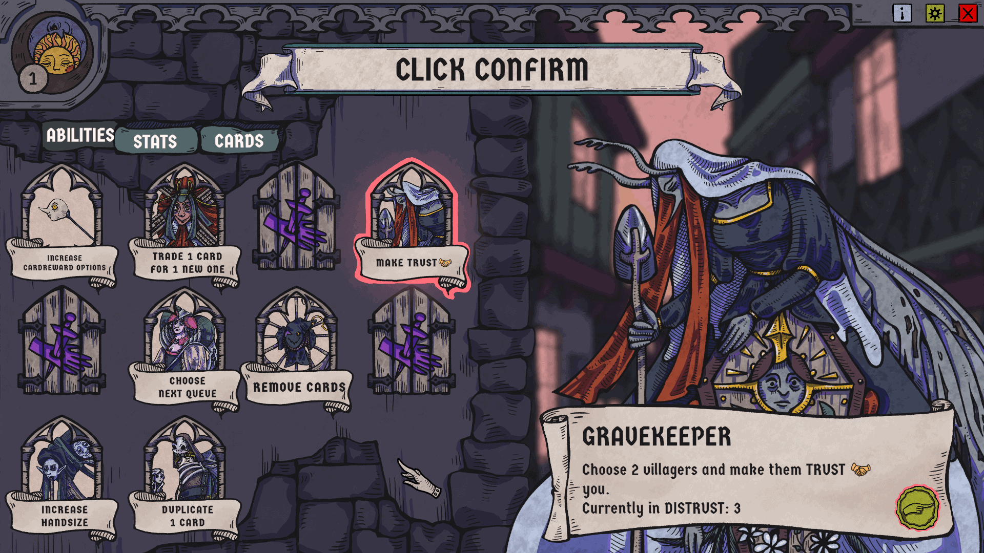 A screenshot of Bloodletter's evening gameplay.