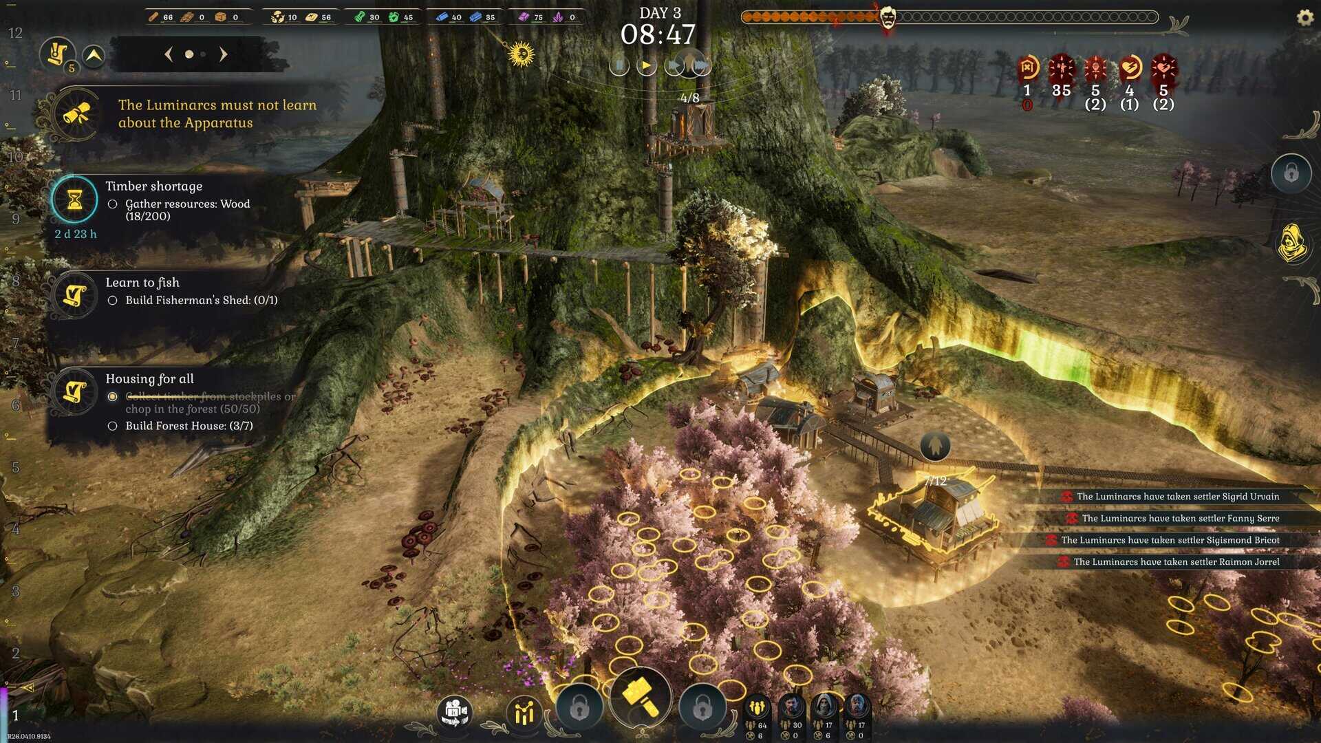 Each building has a radius in which it can harvest.