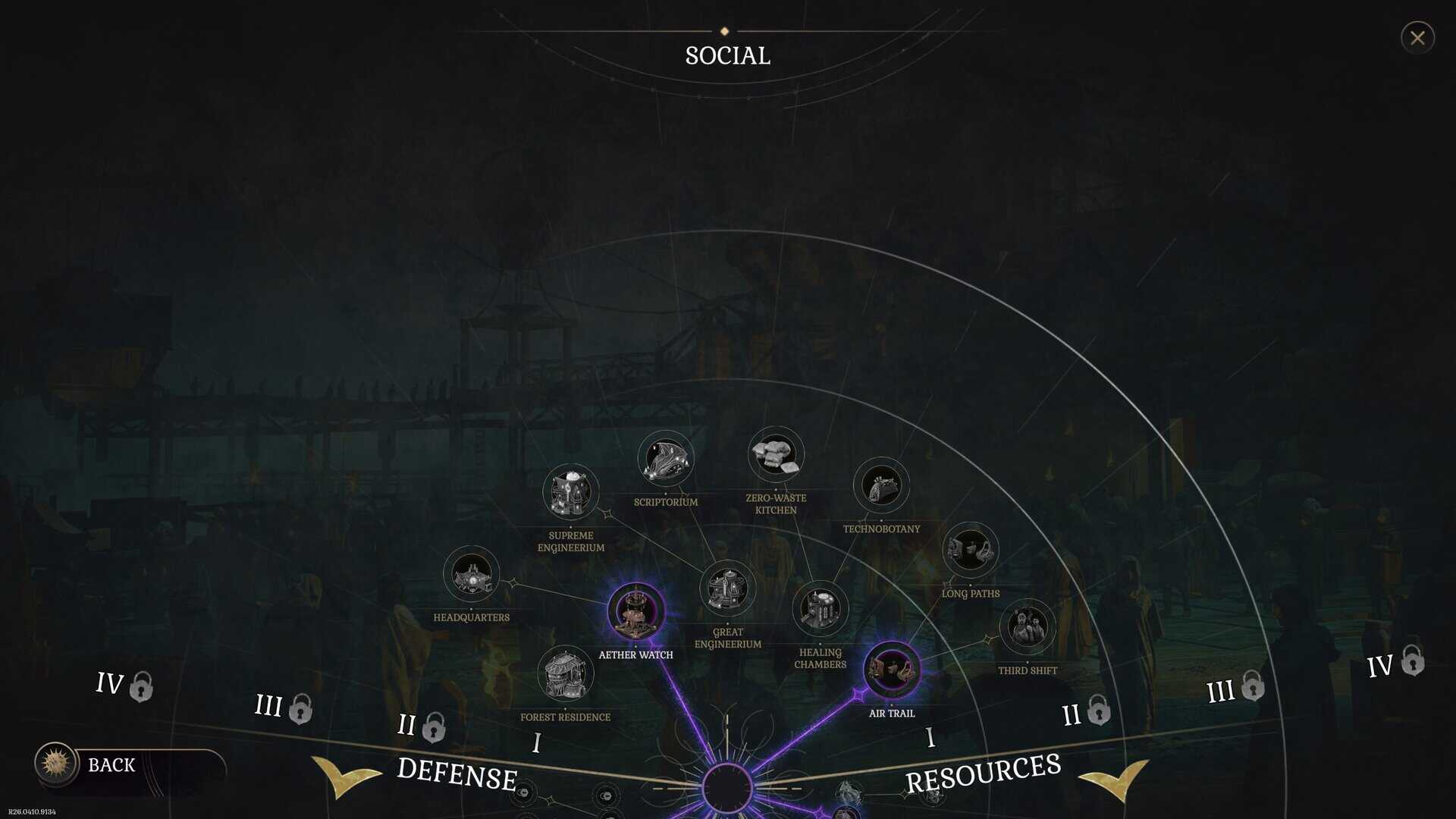 An upgrade tree in a circular diagram.