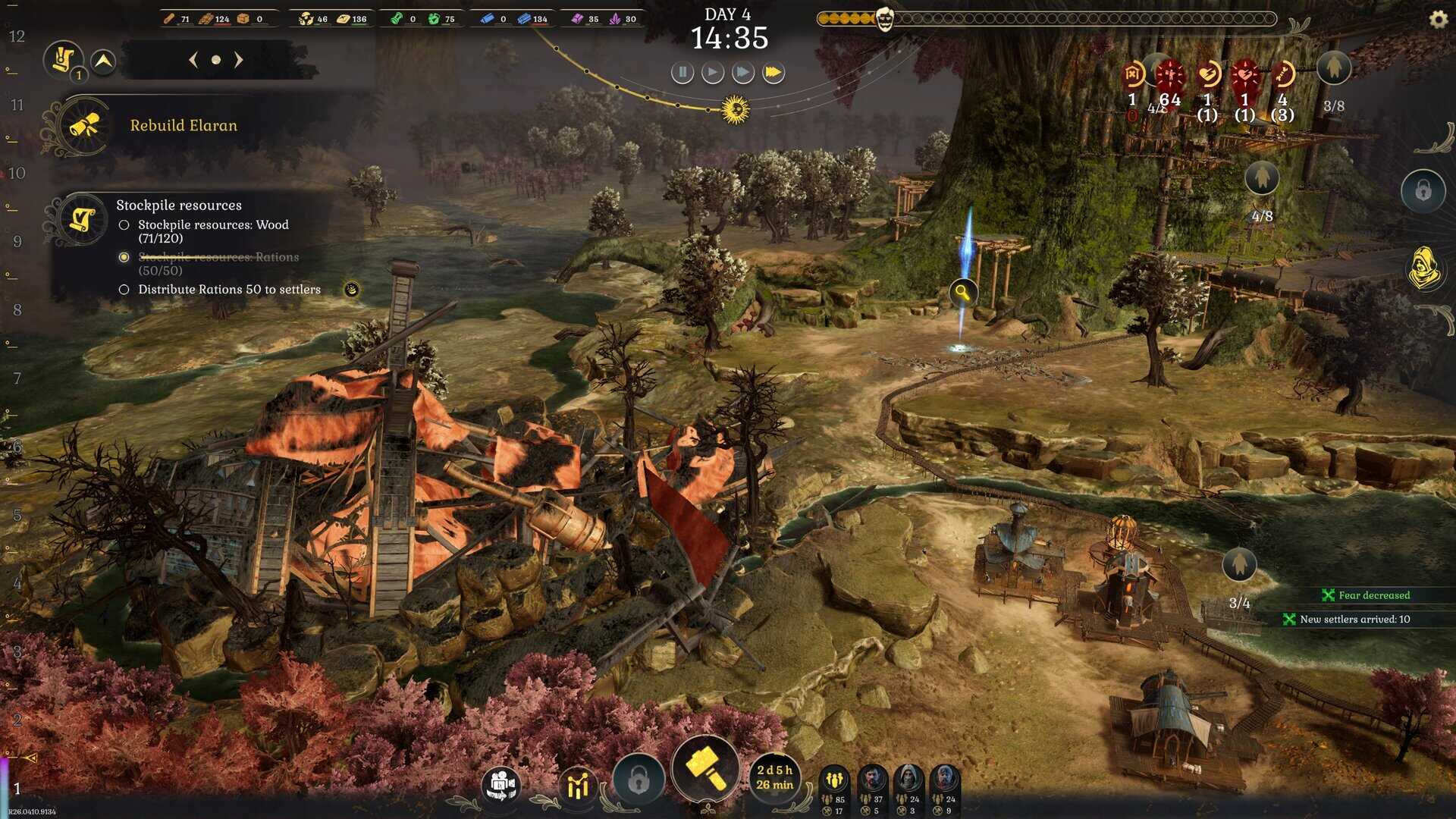 an overhead view of the city and a crashed airship