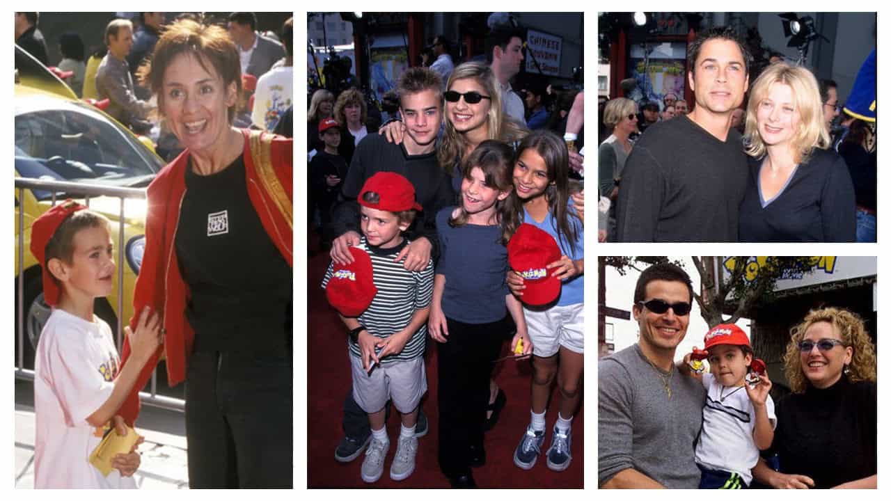 Celebrities such as David Gallagher, Rob Lowe, Virginia Madsen, and Laurie Metcalf attending the Pokemon The First Movie premiere.