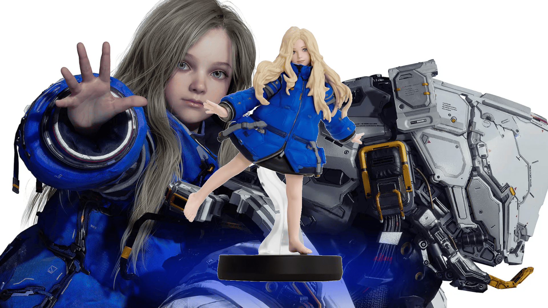 Diana Amiibo on the backdrop of the game's cover