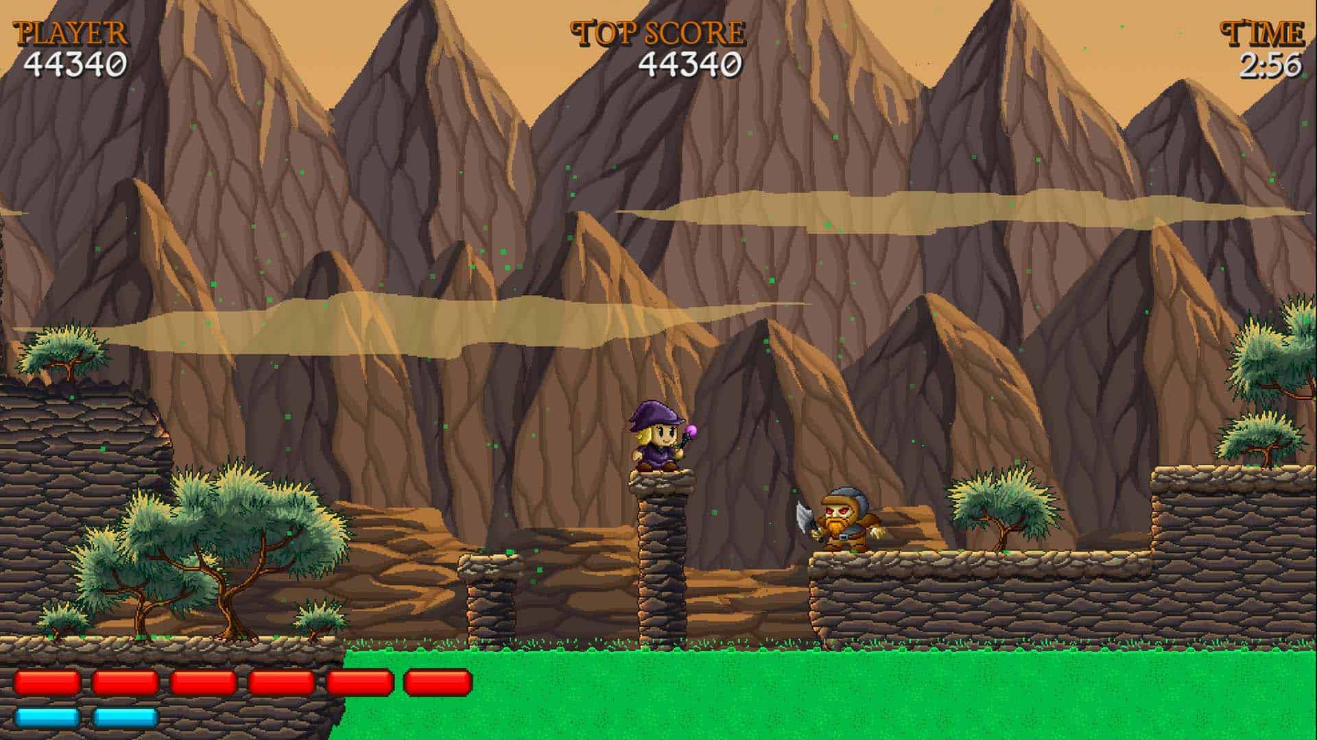 The Mage preparing for a jump in Ember Island.