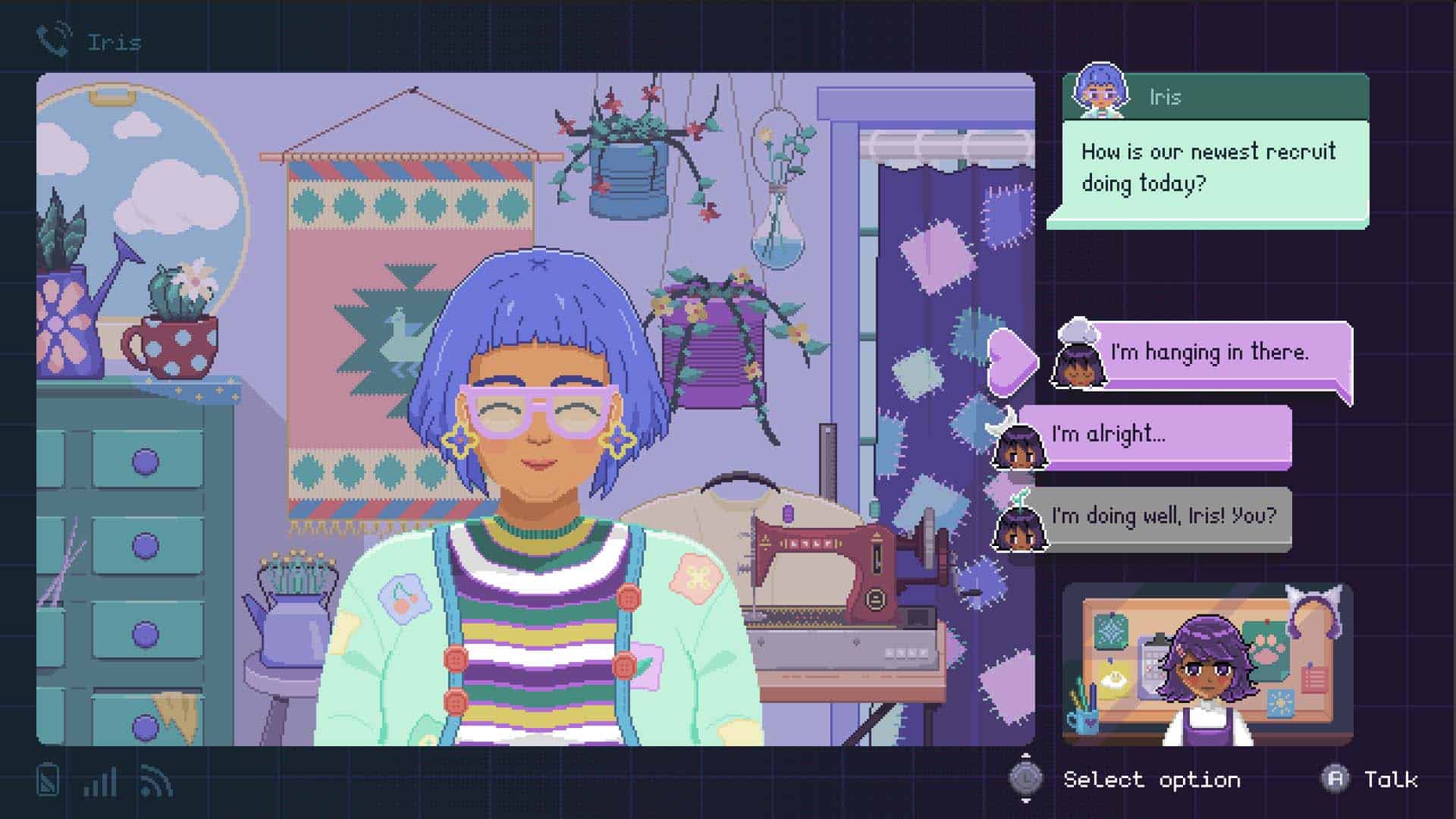 Chatting with Iris in Fishbowl.