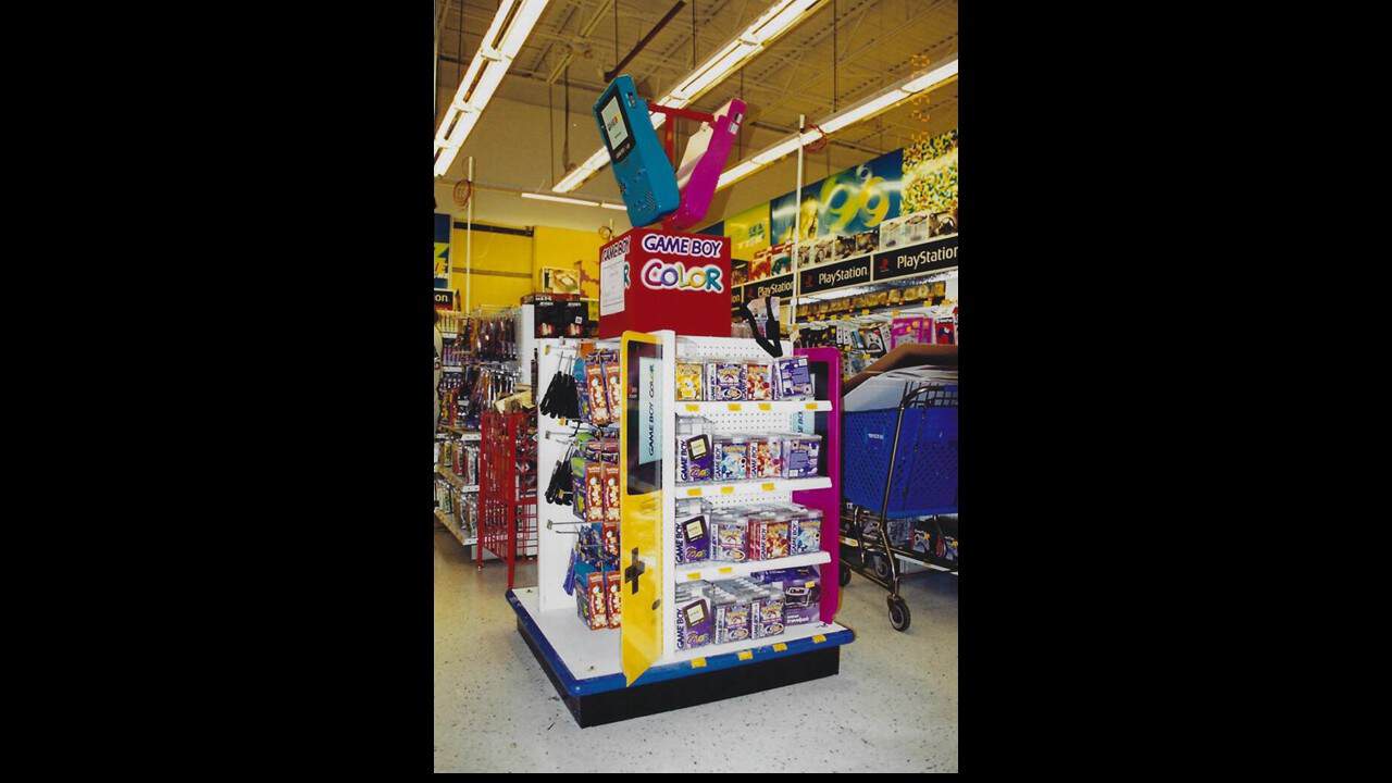 A Game Boy Color display at Toys 'R' Us.