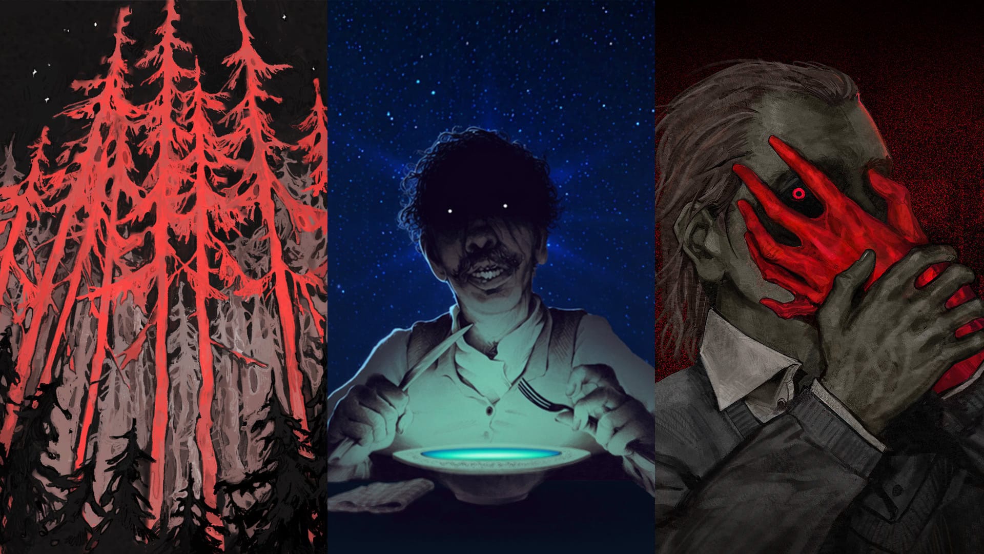 Cover art for the three games mentioned in the article