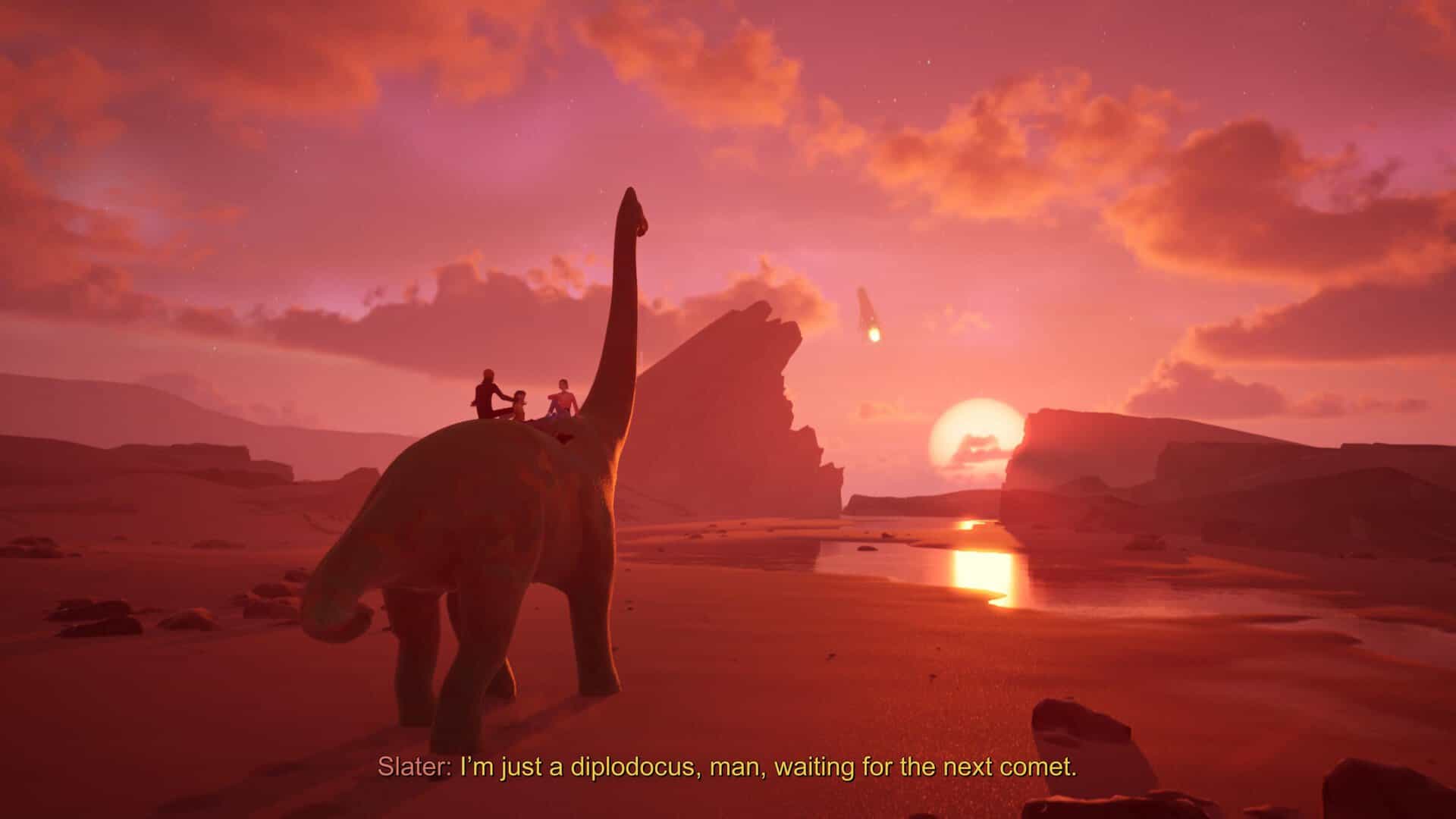 Riding a dinosaur
