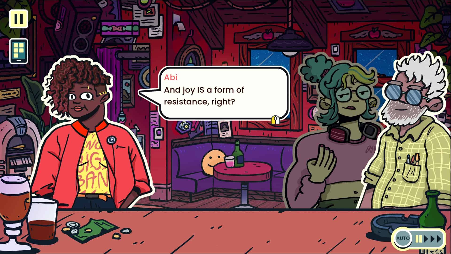 Abi saying that joy is a form of resistance