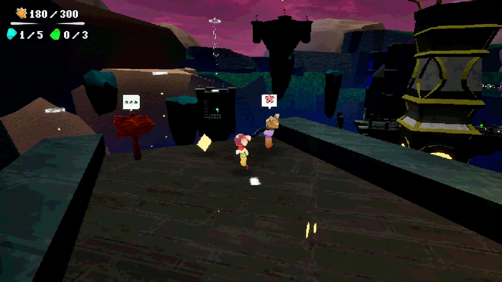 A look on floating platforms across a large area in Sandloop