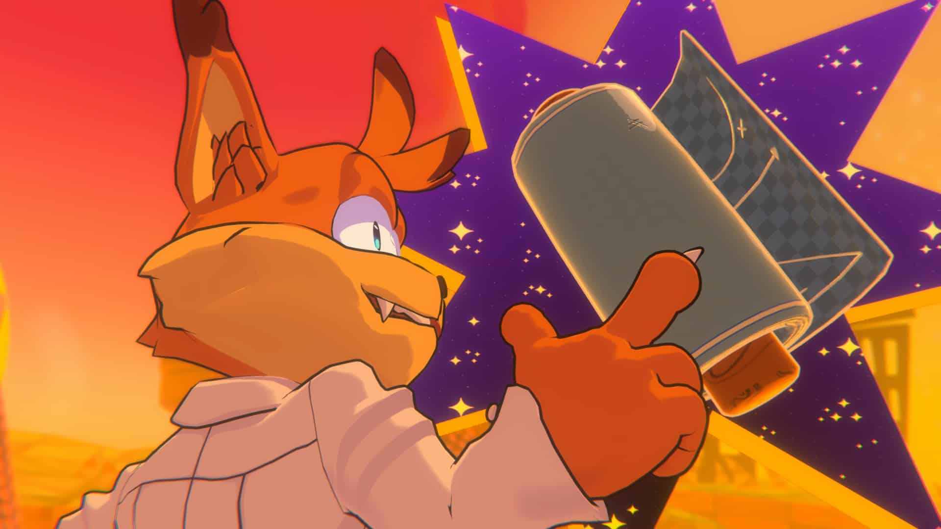 Bubsy holding up a Blueprint