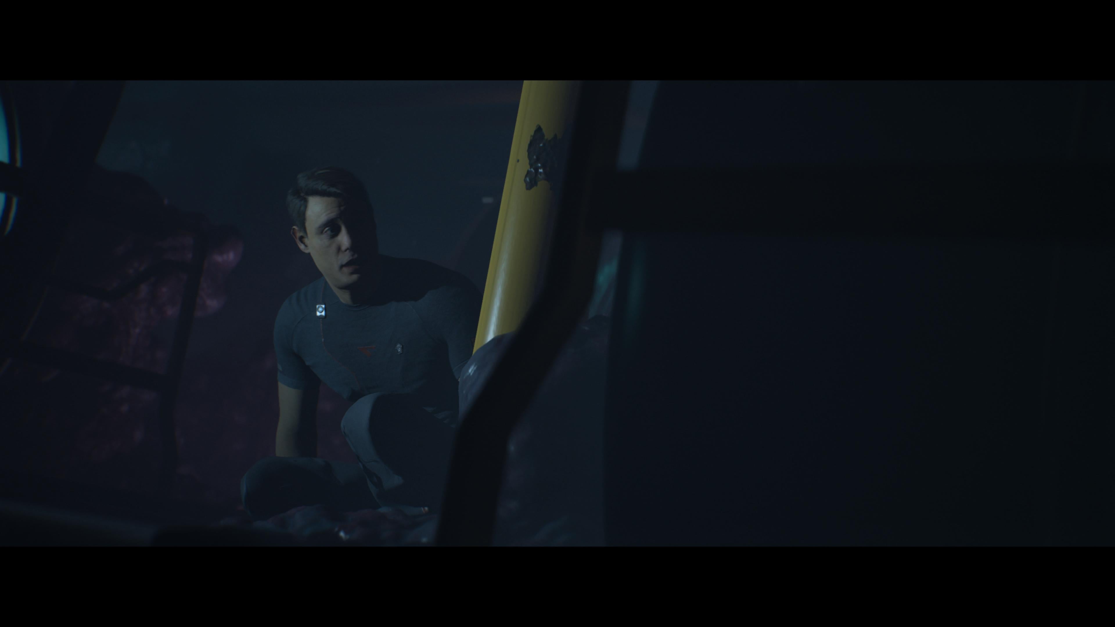 A screenshot of a character hiding in Directive 8020.