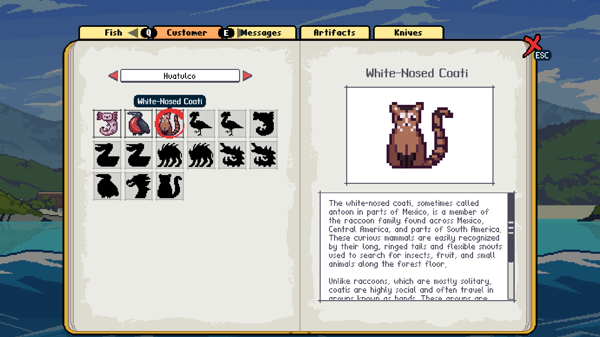Lexicon of animal customers