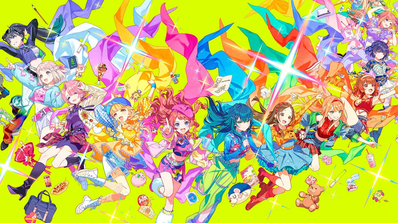 Illustration of Gakuen iDOLM@STER characters celebrating its 2nd Anniversary