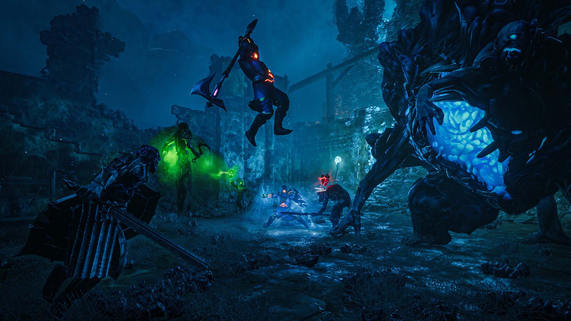 A group battle image in Enshrouded.