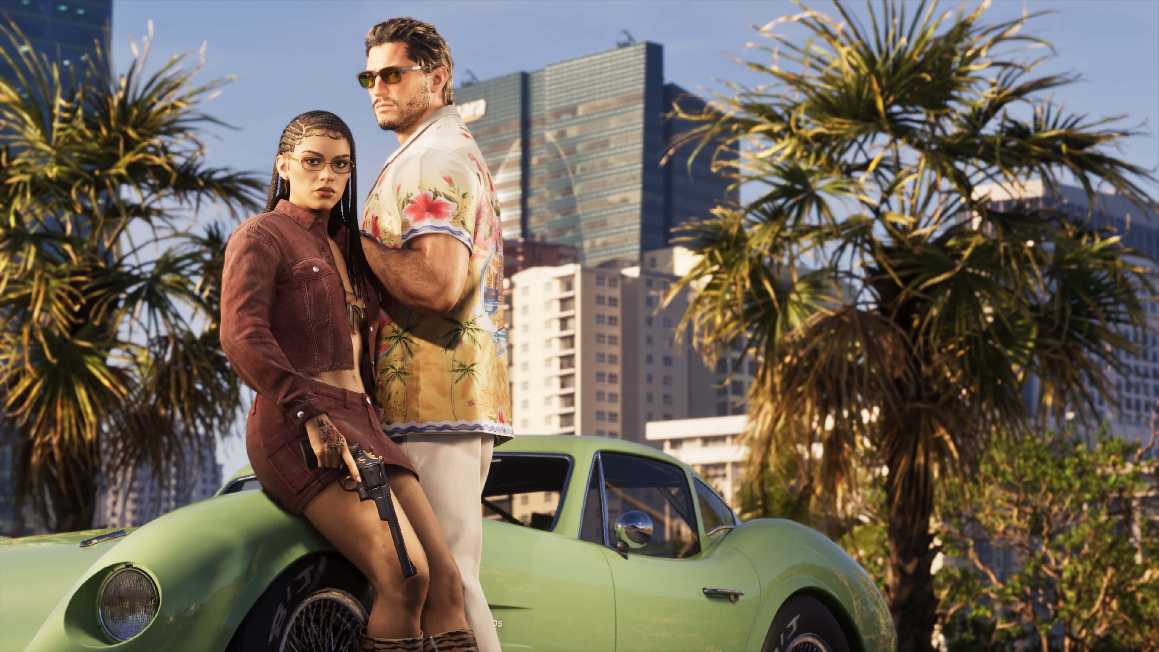Newly released GTA6 screenshot featuring Jason and Lucia