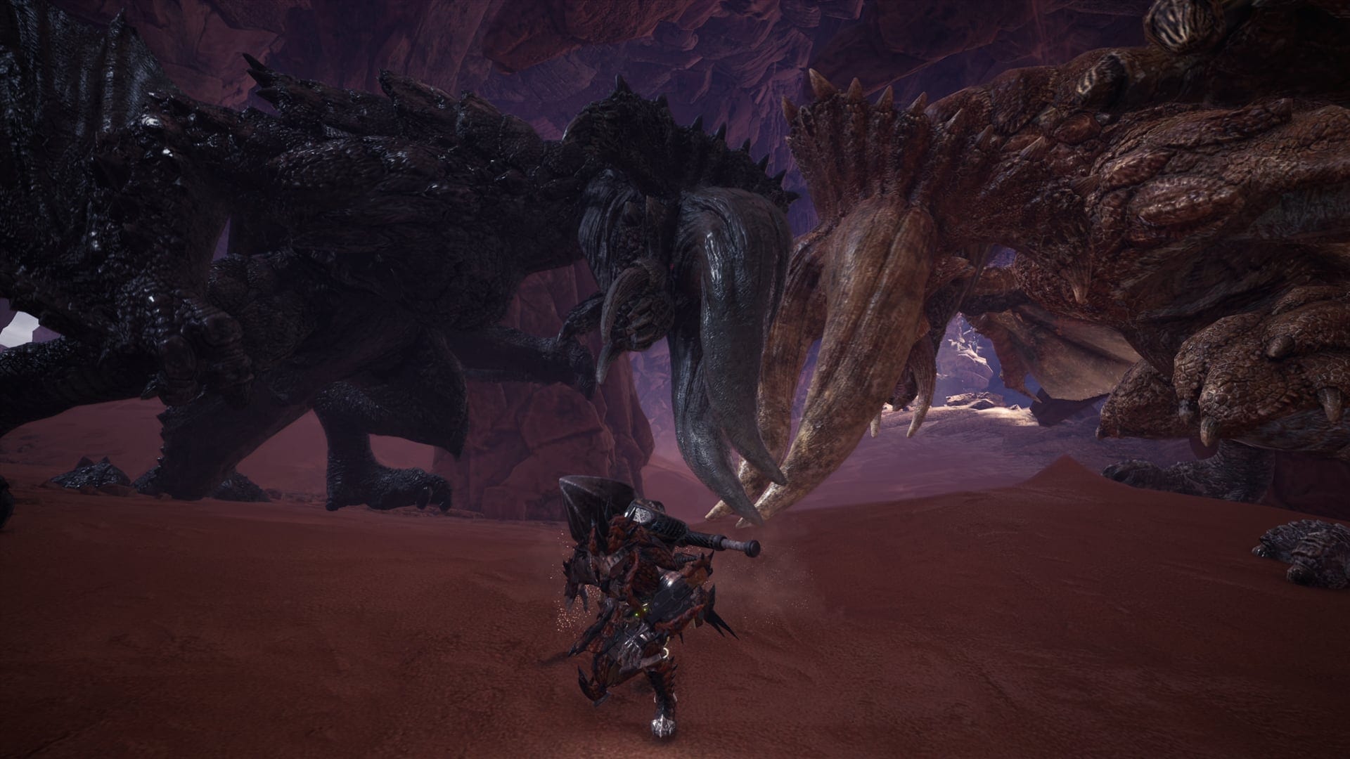 Monster Hunter World two monsters butting heads