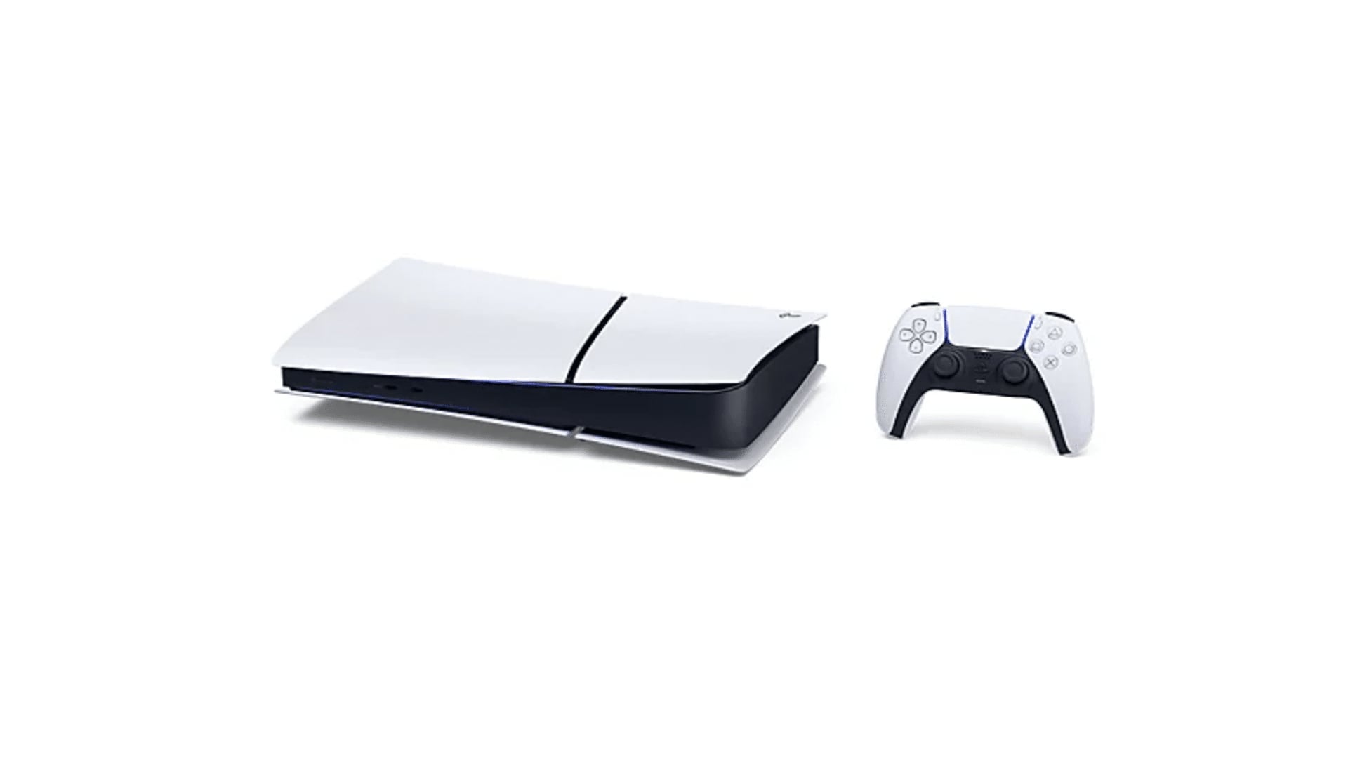 PS5 and the controller on a white background