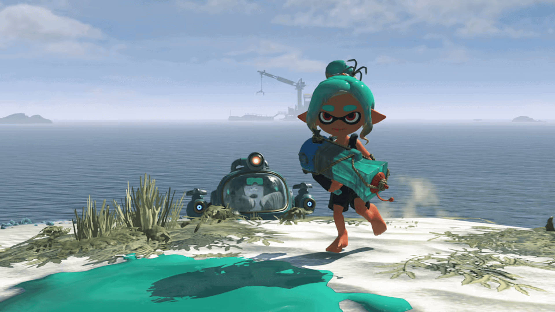 Splatoon character with weapon