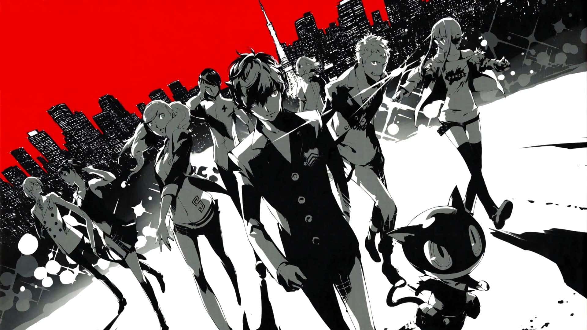 Official artwork of Persona 5 main cast