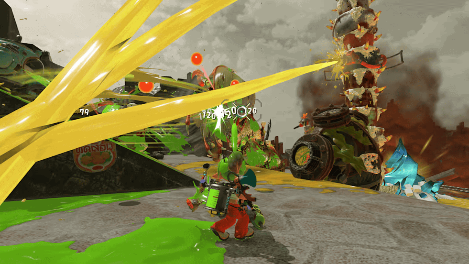 Splatoon raider fighting Salmonids