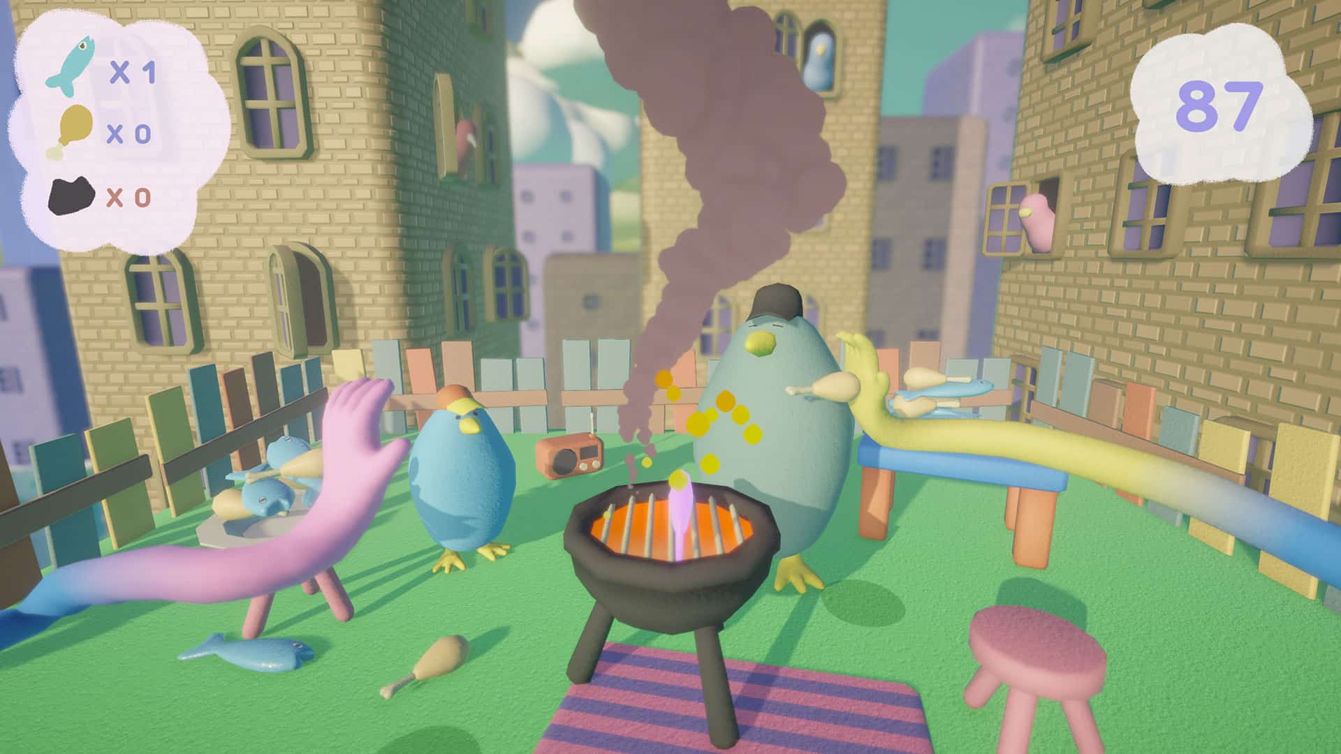 A cooking segment in Rubber Bird