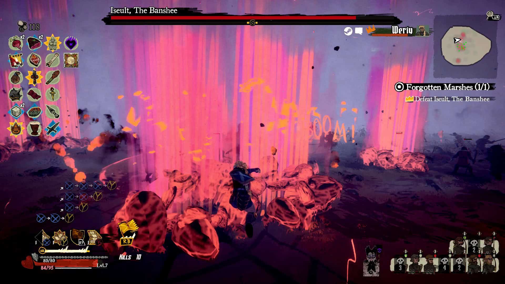 Five pillars of fire covering up the screen