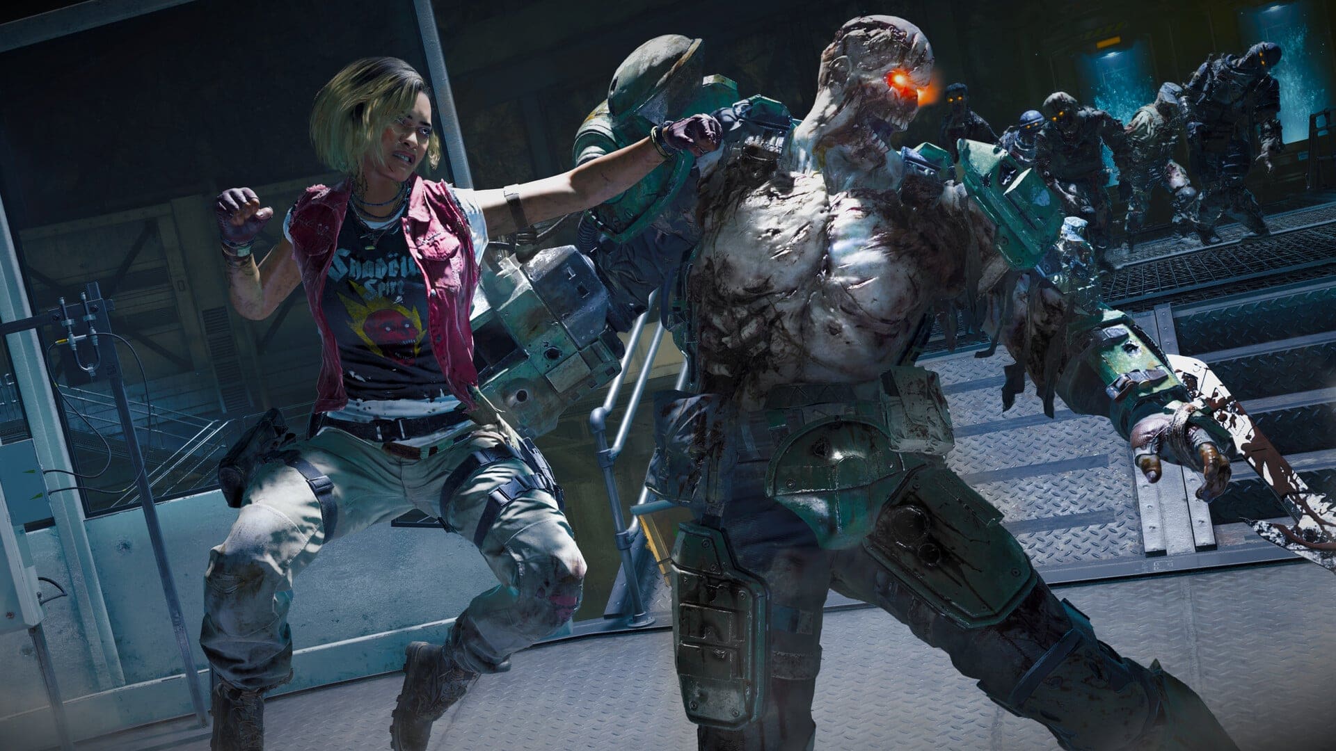 Black Ops 6 character punching a zombie