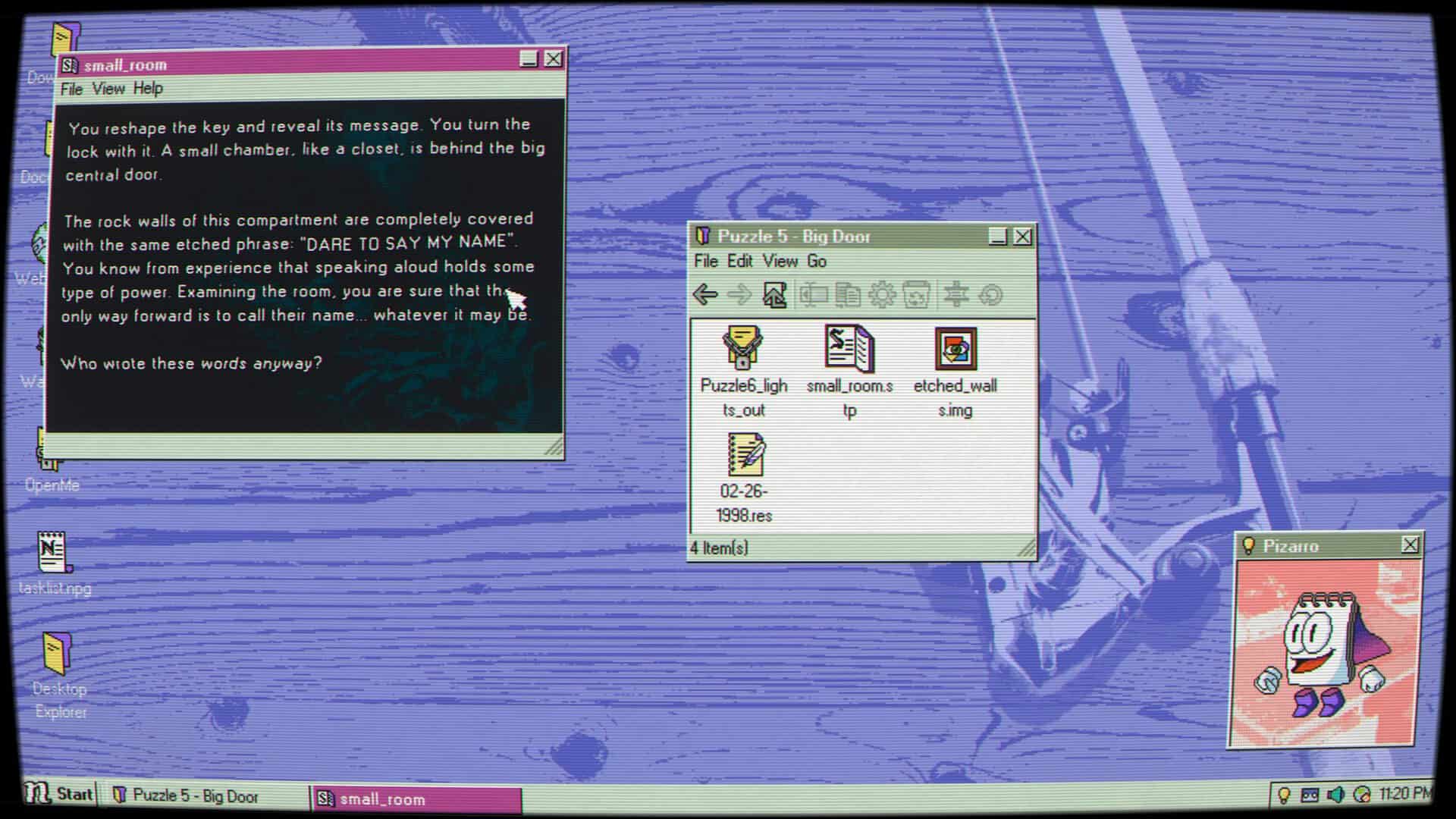 A screenshot of an open story file in Desktop Explorer.