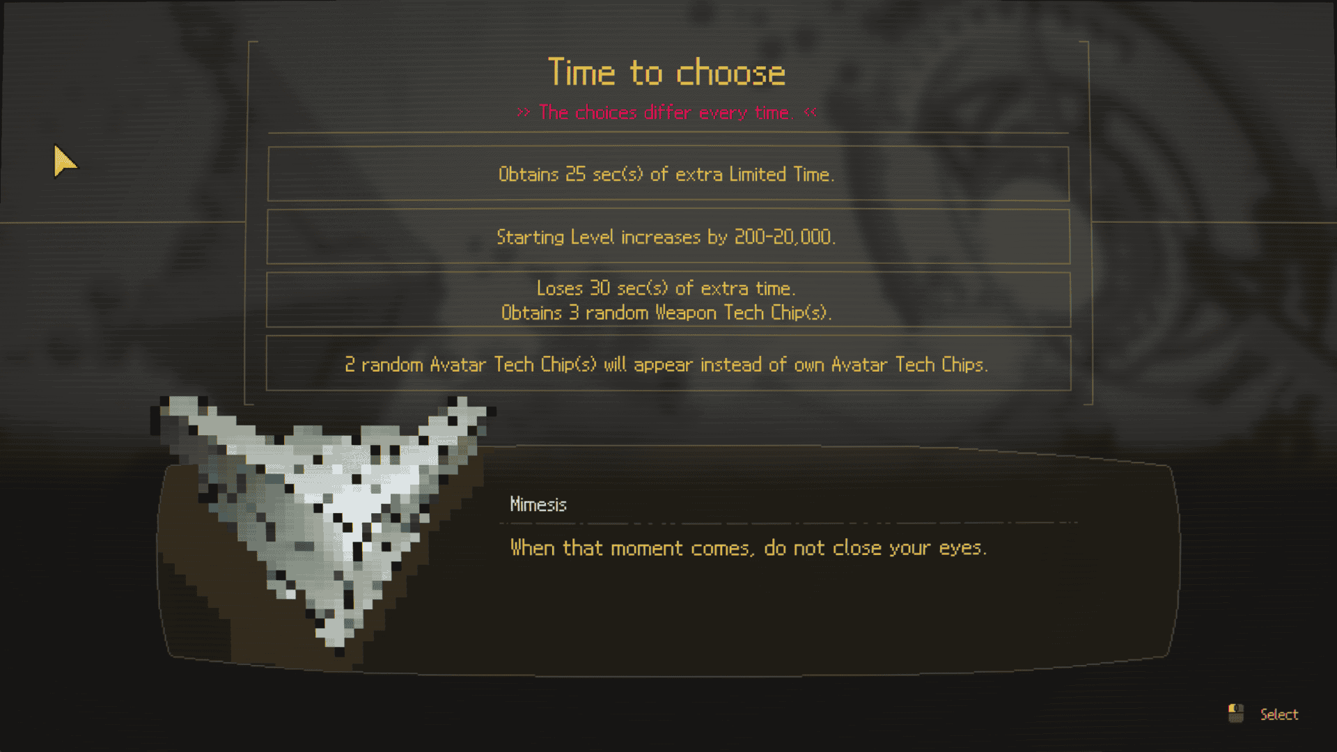 Mimesis random choices