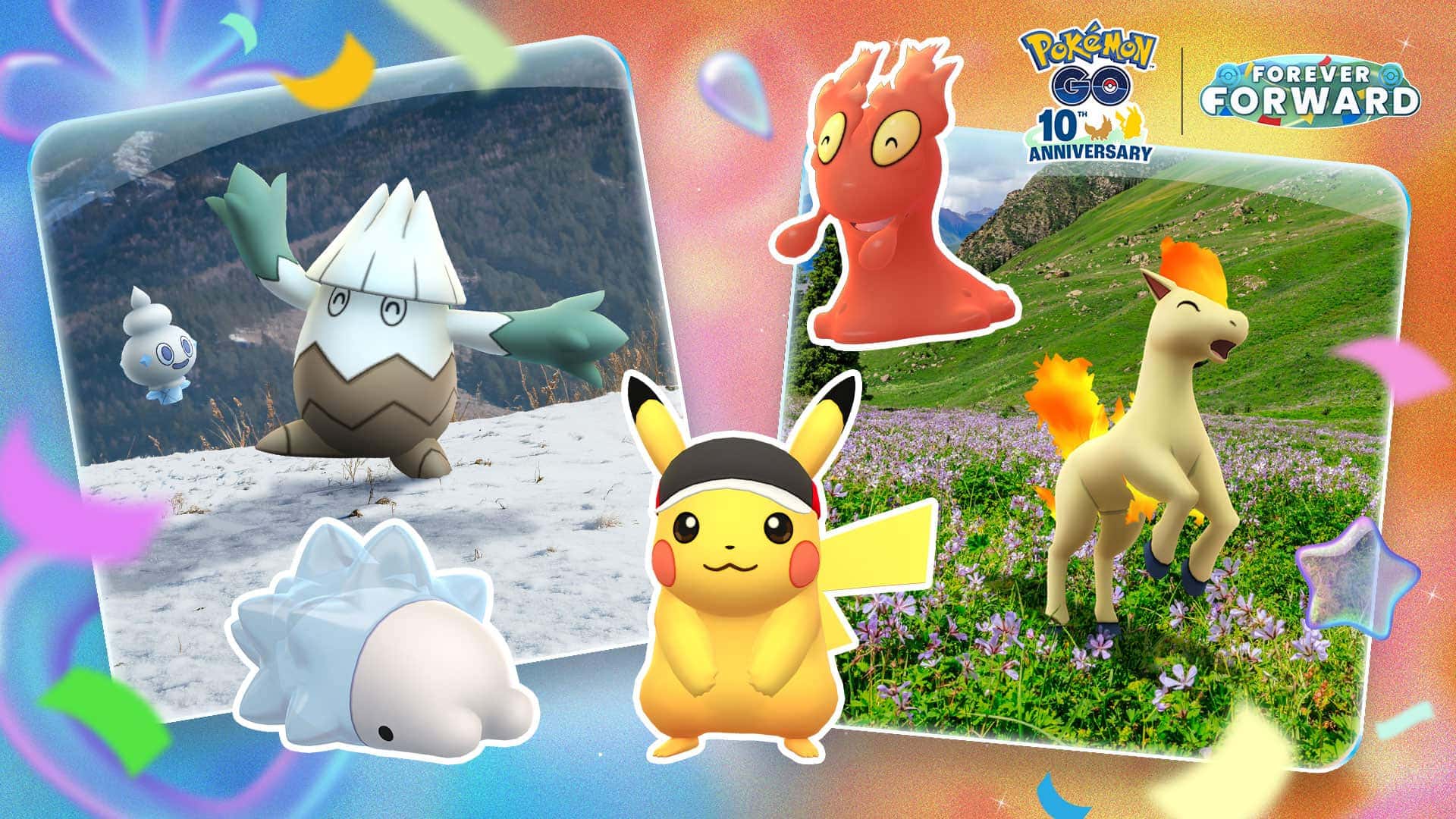 Pokemon GO's 10th anniversary celebrations Forever Forward art