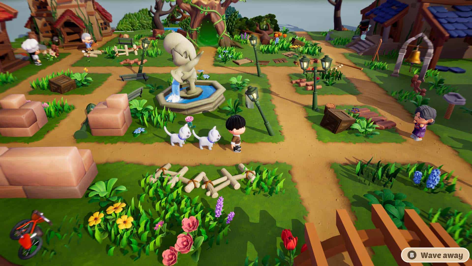 A picture of two cats in Mazey Village.