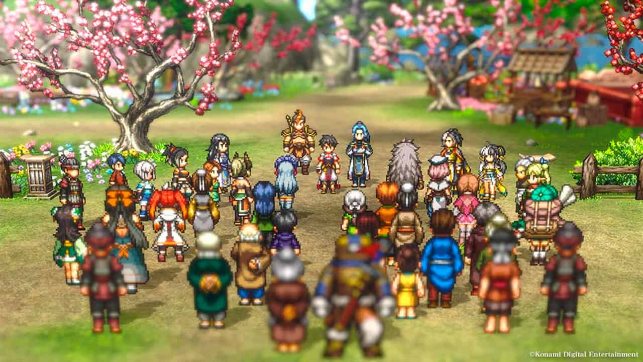 Screenshot of Suikoden STAR LEAP showcasing its pixel visuals