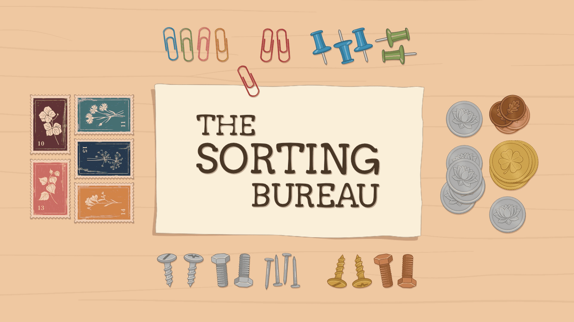 The Sorting Bureau key art shot with title page