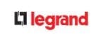 The image shows the Legrand logo, featuring a stylized "L" in black next to the word "legrand" in red lowercase letters.