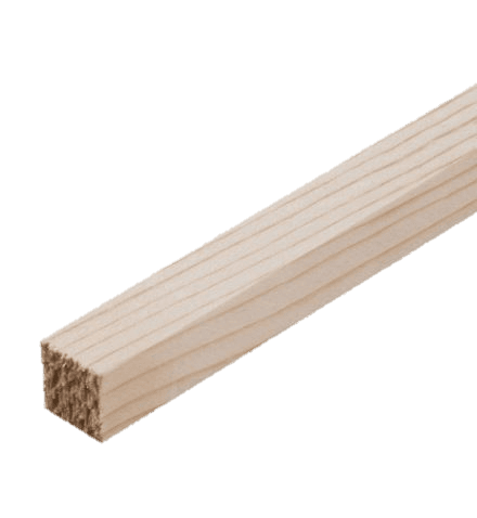 A light-colored wooden dowel or stick, shown against a plain white background, with a square cross-section and smooth surface texture—reminiscent of Ikea's minimalist design ideal for crafting your own Lurt-inspired towel rack.