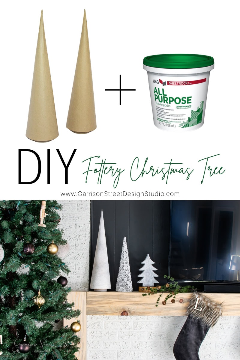 Consider this festive DIY project: create a unique Fottery Christmas tree using cardboard cones and all-purpose joint compound. Perfect for your fireplace mantle, these handcrafted trees shine in white and silver, adding a touch of homemade elegance to your holiday decor.